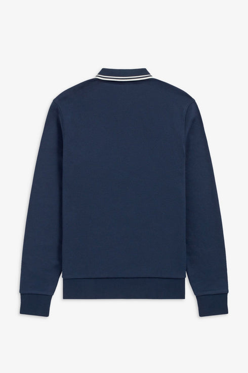 Polo Uomo rovescio in pile Blu Fred Perry- Francavilla Moda